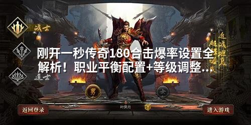 刚开一秒传奇180合击爆率设置全解析!职业平衡配置+等级调整技巧,GM实战必学