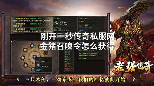 刚开一秒传奇私服网金猪召唤令怎么获得