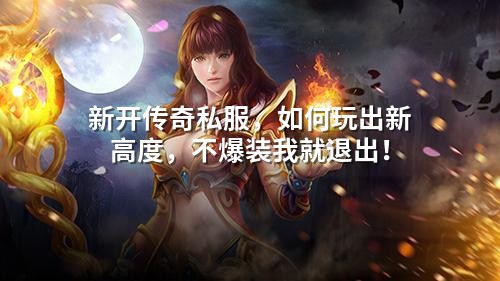 新开传奇私服,如何玩出新高度,不爆装我就退出!
