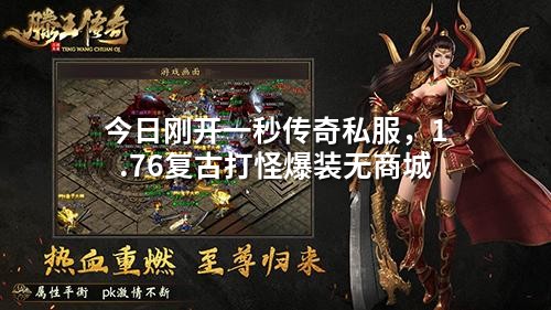 今日刚开一秒传奇私服，1.76复古打怪爆装无商城