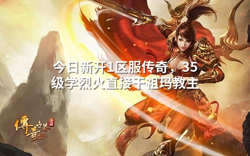 今日新开1区服传奇，35级学烈火直接干祖玛教主