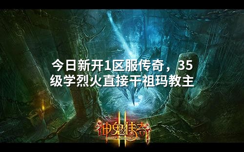 今日新开1区服传奇，35级学烈火直接干祖玛教主