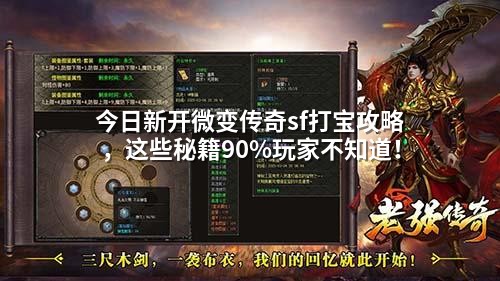 今日新开微变传奇sf打宝攻略,这些秘籍90%玩家不知道!
