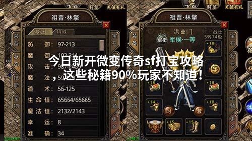 今日新开微变传奇sf打宝攻略,这些秘籍90%玩家不知道!