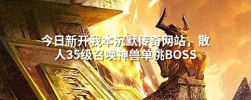 今日新开我本沉默传奇网站,散人35级召唤神兽单挑BOSS