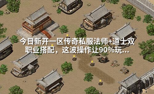 今日新开一区传奇私服法师+道士双职业搭配，这波操作让90%玩家都羡慕