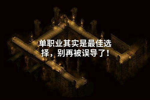 单职业其实是蕞佳选择,别再被误导了!