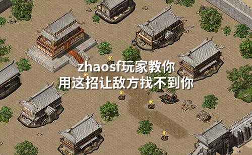 zhaosf玩家教你用这招让敌方找不到你