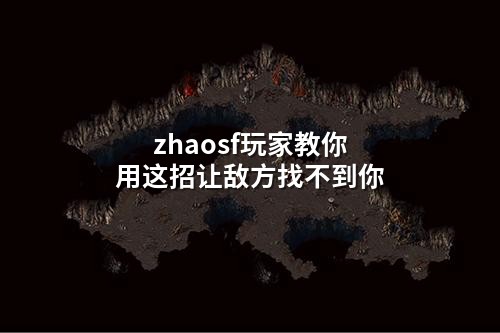 zhaosf玩家教你用这招让敌方找不到你